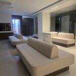 Aristo Lounge Waiting Sofa with wooden legs and elegant modern design by Al Mas Furniture Dubai