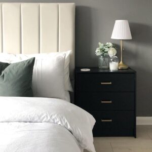 Modern 3-Drawer Wooden Bedside Table UAE