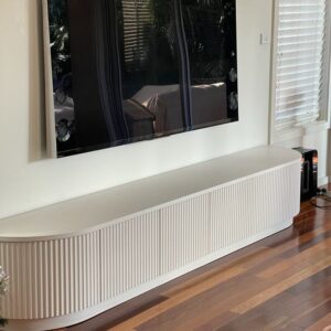 Modern Curved Fluted Wall-Mounted TV Console UAE