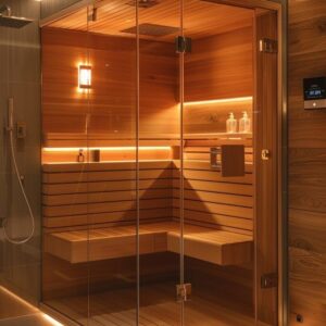 infrared sauna UAE glass front cedar sauna Dubai luxury home spa