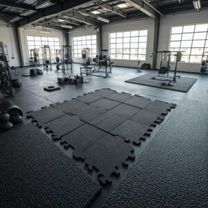 rubber gym flooring Dubai shock absorbing gym tiles UAE