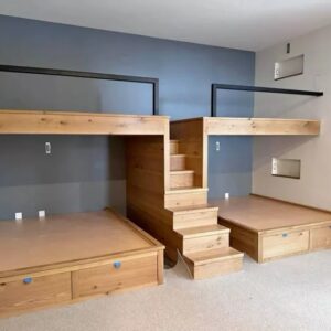 custom bunk bed Abu Dhabi 4 bed bunk system with storage stairs