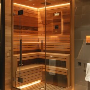 infrared sauna UAE glass front cedar sauna Dubai luxury home spa
