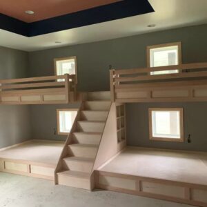 custom bunk bed Abu Dhabi 4 bed bunk system with storage stairs