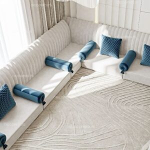 luxury majlis seating UAE U shaped modern Arabic floor seating