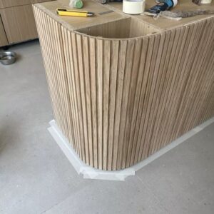 luxury kitchen island Dubai with breakfast bar modern design