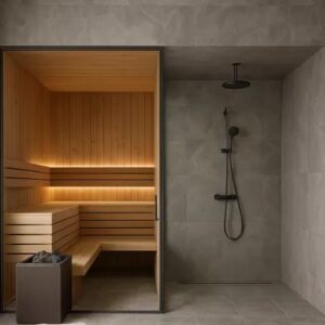 infrared sauna UAE glass front cedar sauna Dubai luxury home spa