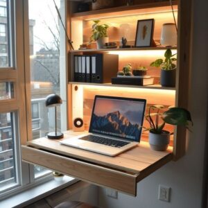 foldable wall desk UAE hidden desk small space furniture Dubai