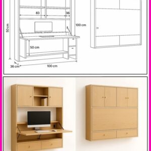 foldable wall desk UAE hidden desk small space furniture Dubai