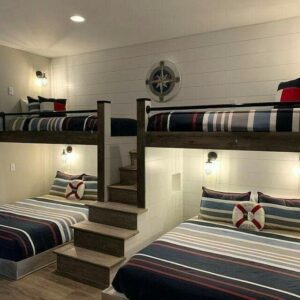 custom bunk bed Abu Dhabi 4 bed bunk system with storage stairs
