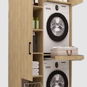 custom laundry unit UAE space saving washer dryer cabinet design