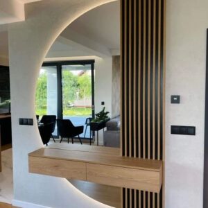 luxury hallway console Abu Dhabi floating drawer modern design UAE