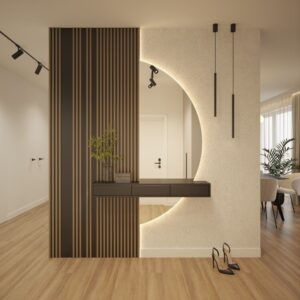 luxury hallway console Abu Dhabi floating drawer modern design UAE