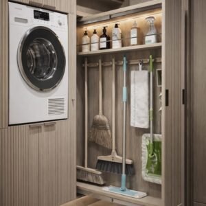 custom laundry unit UAE space saving washer dryer cabinet design