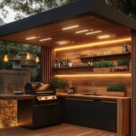 luxury BBQ kitchen Dubai outdoor pergola cooking area UAE