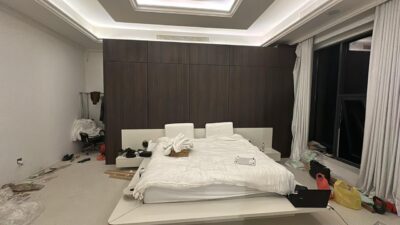 Custom Wooden Divider for Bedroom and Wardrobe Space UAE