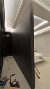 Wooden Wall Partition Between Bedroom & Walk-In Closet